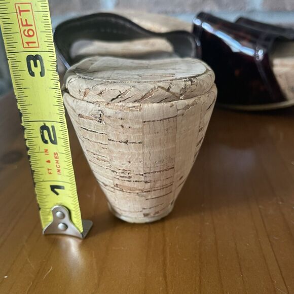 Stuart Weitzman Platform Wedge Sandal 7M Brown Cork Slide Slip On - Picture 7 of 13